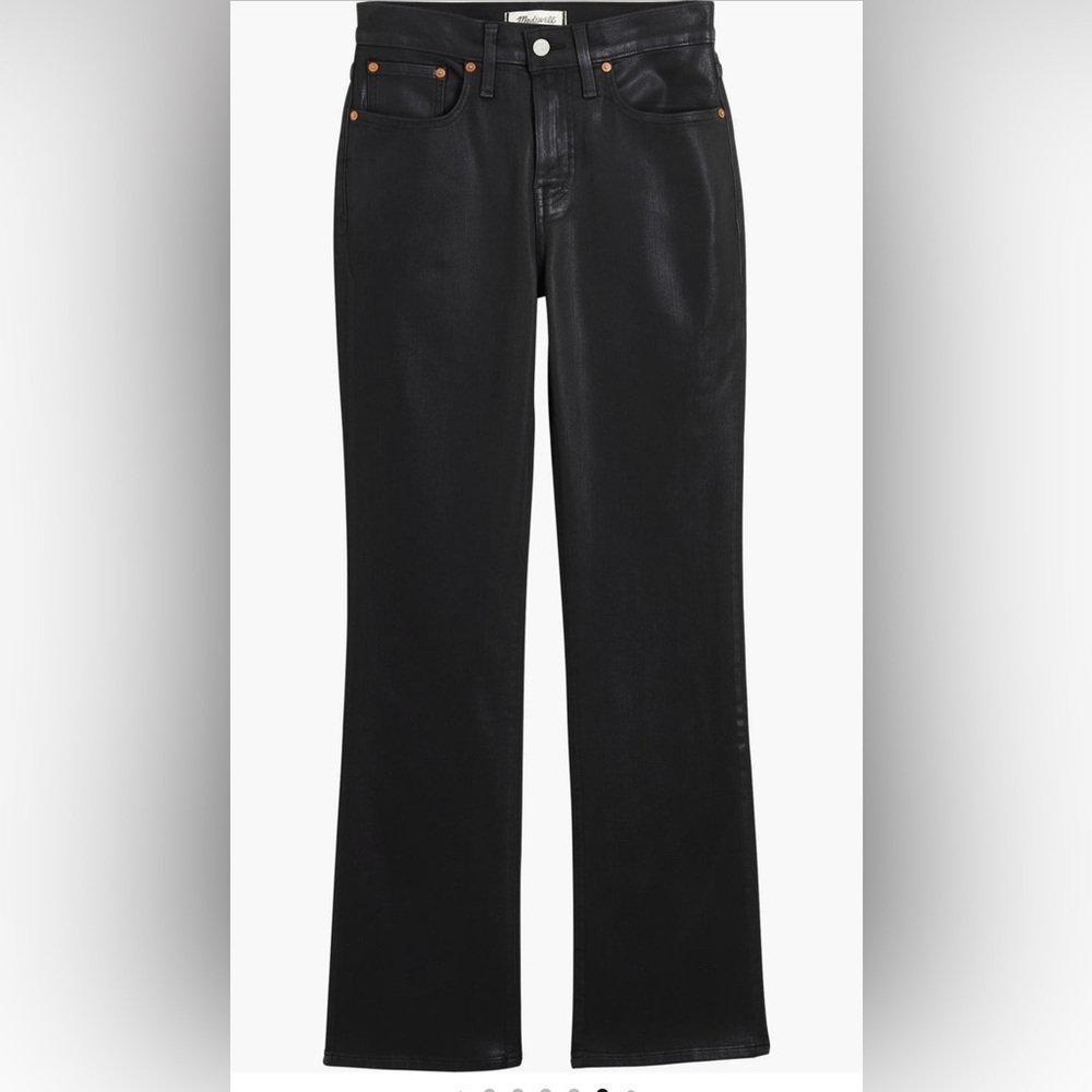 Madewell Kick Out Coated Crop Jeans in Black